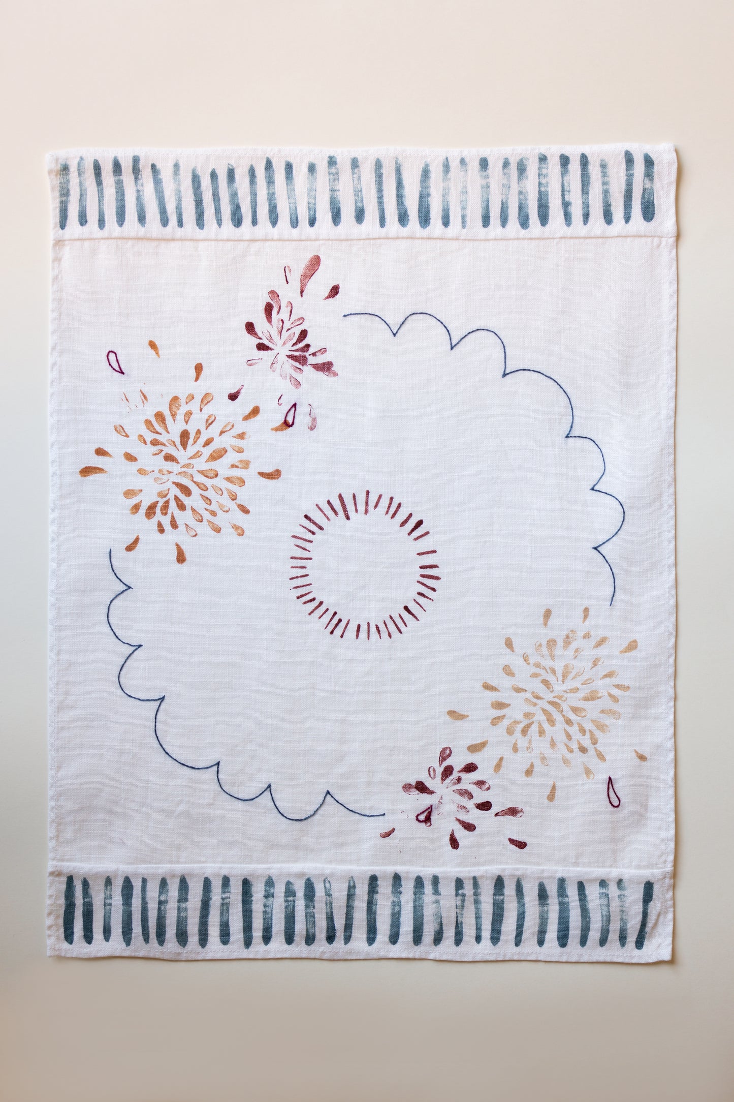 Linen Placemat with blue frame